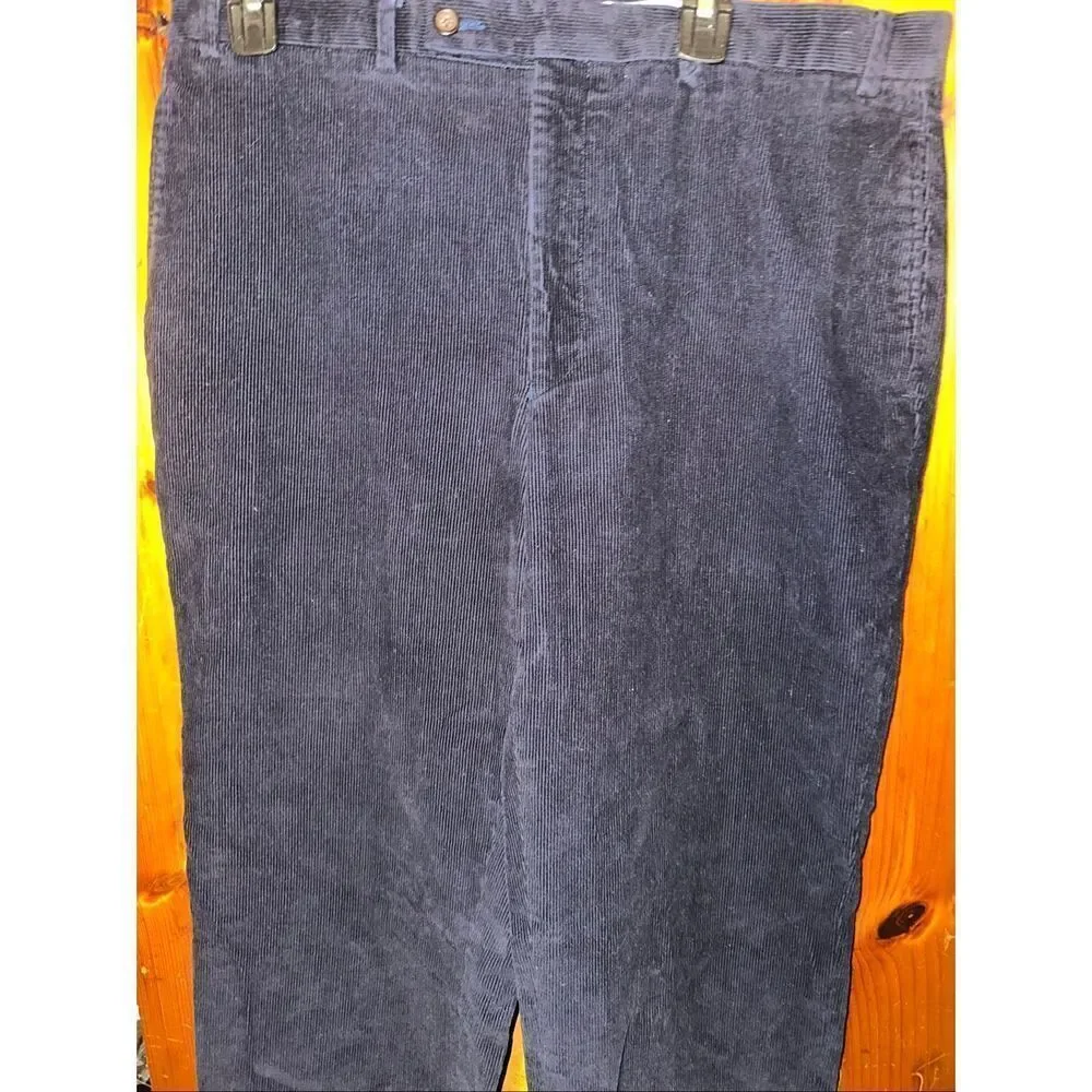 Lauren Ralph Lauren Pants Mens 36x32 Navy Blue Corduroy Mid Rise Business Classi